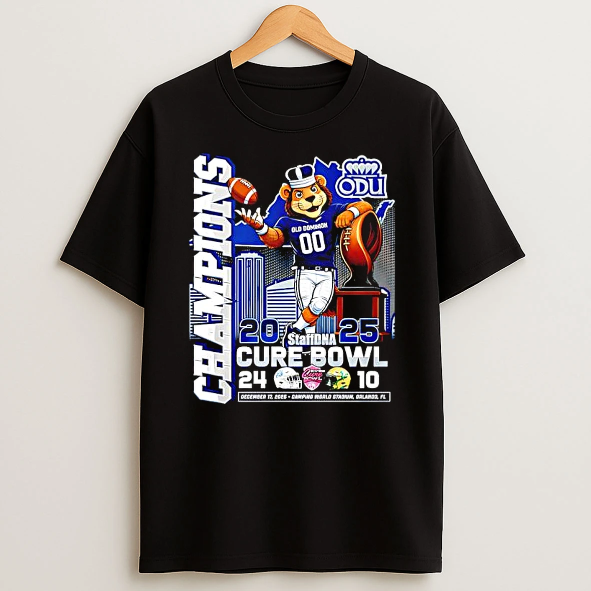 Old Dominion University Odu 2025 Cure Bowl Camping World Stadium Fl T Shirt