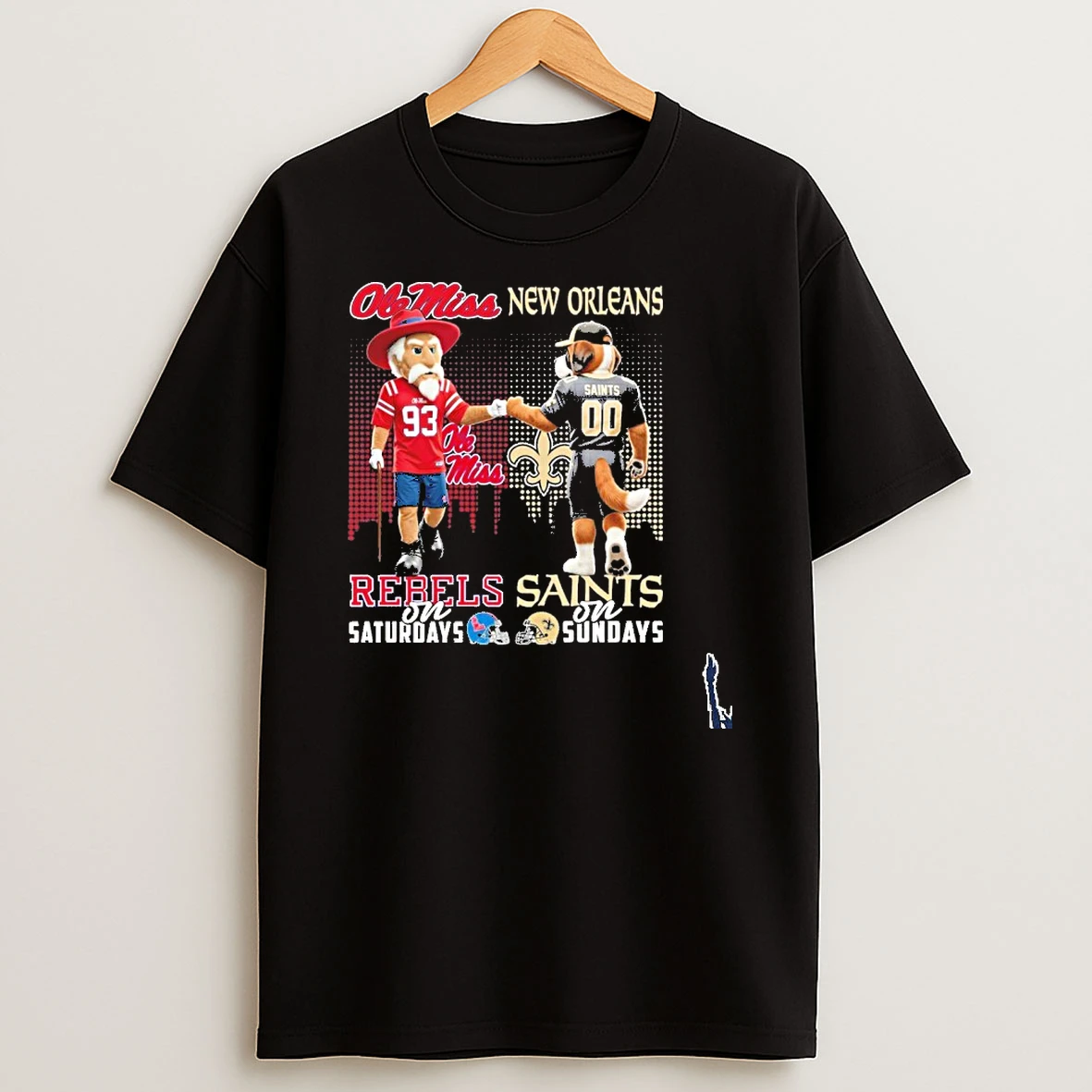 Ole Miss Rebels And New Orleans Saints Mascot On Saturdays And On Sundays T Shirt