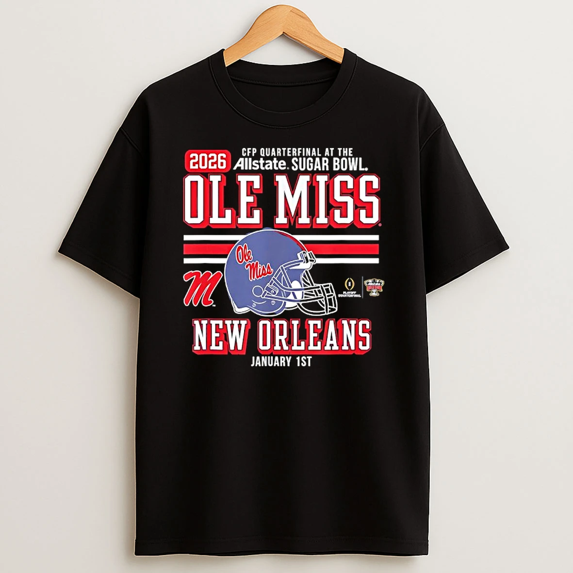Ole Miss Rebels Cfp Quarterfinal At The Sugar Bowl 2026 New Orleans Jan 1st T Shirt