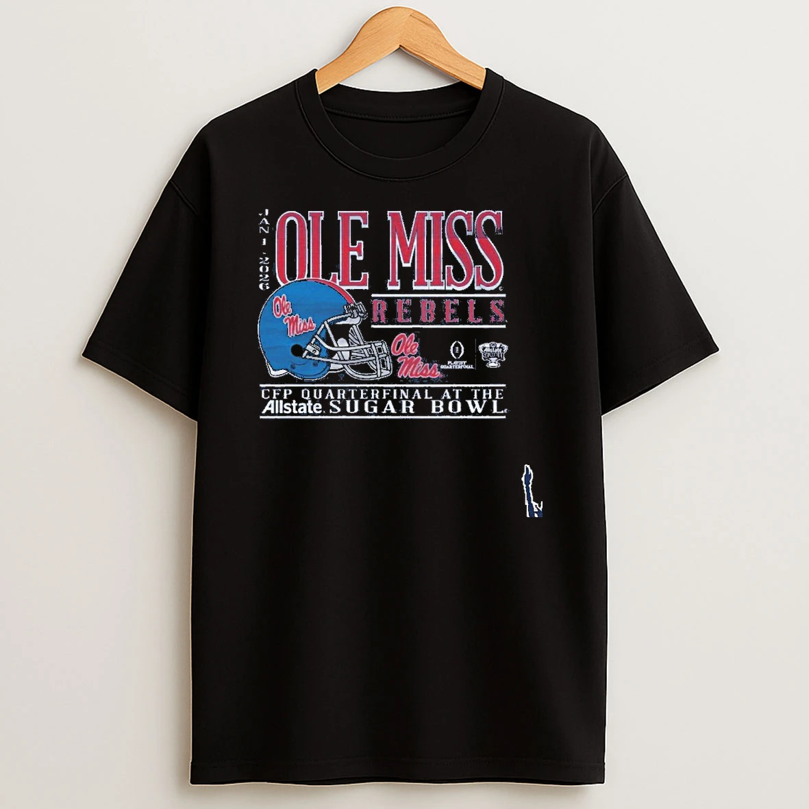 Ole Miss Rebels Football 2025 Sugar Bowl Bound Helmet T Shirt
