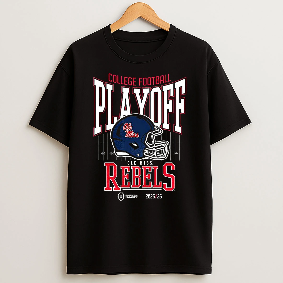 Ole Miss Rebels Ncaa 2025 2026 College Football Playoff Curved Helmet T Shirt