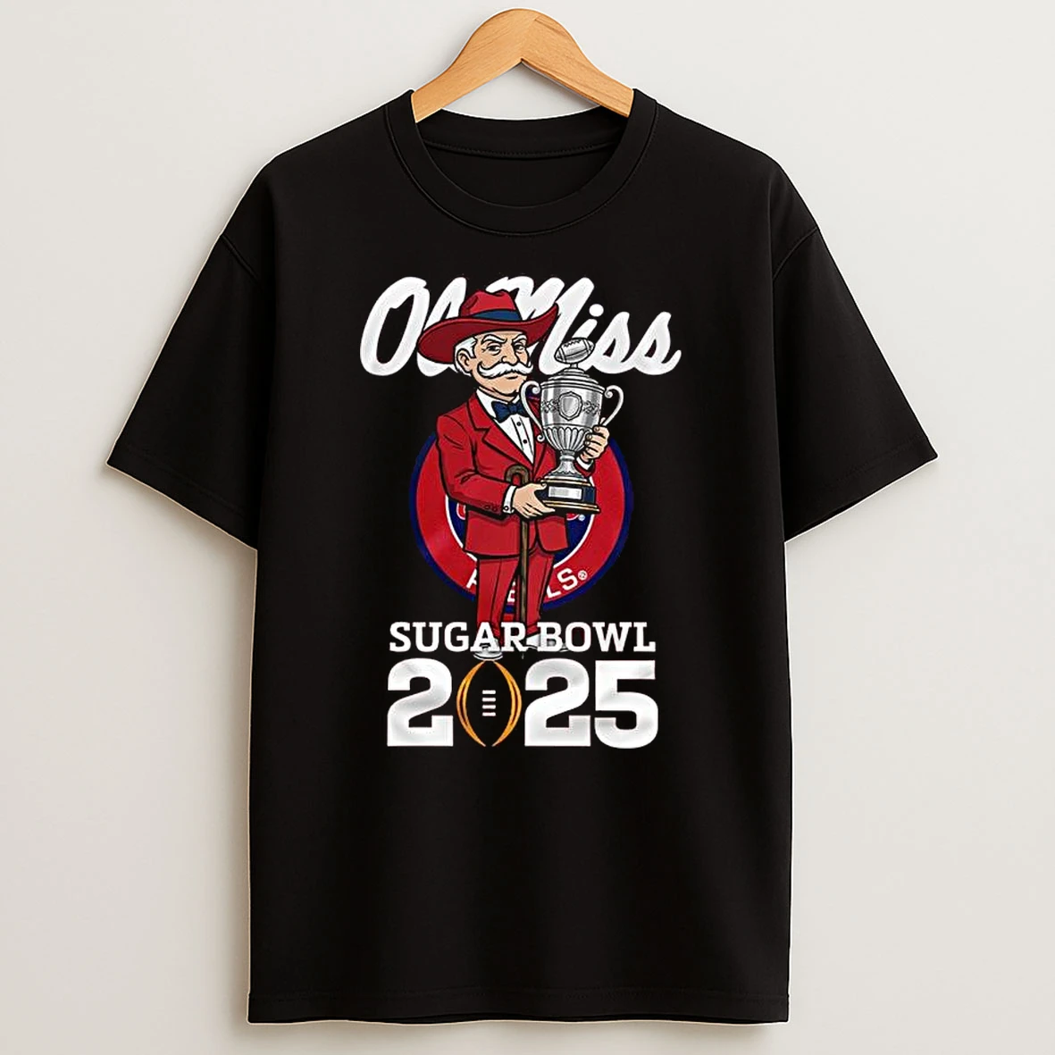 Ole Miss Rebels Sugar Bowl 2025 Mascot Trophy T Shirt