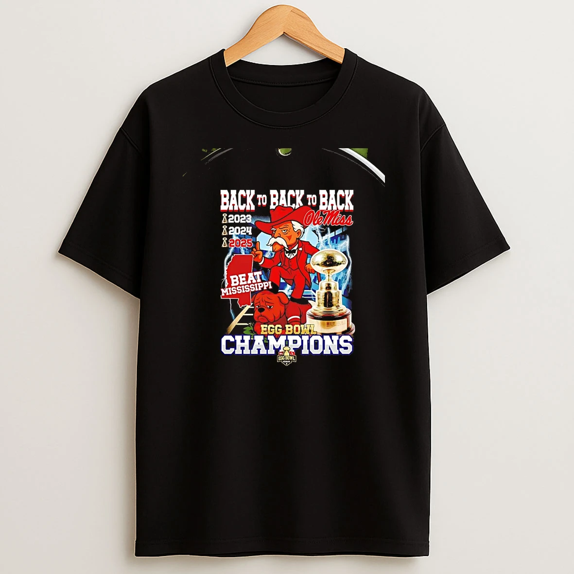Ole Miss Rebels Beat Mississippi 2025 Back To Back Egg Bowl Champions Christmas Chriast T Shirt