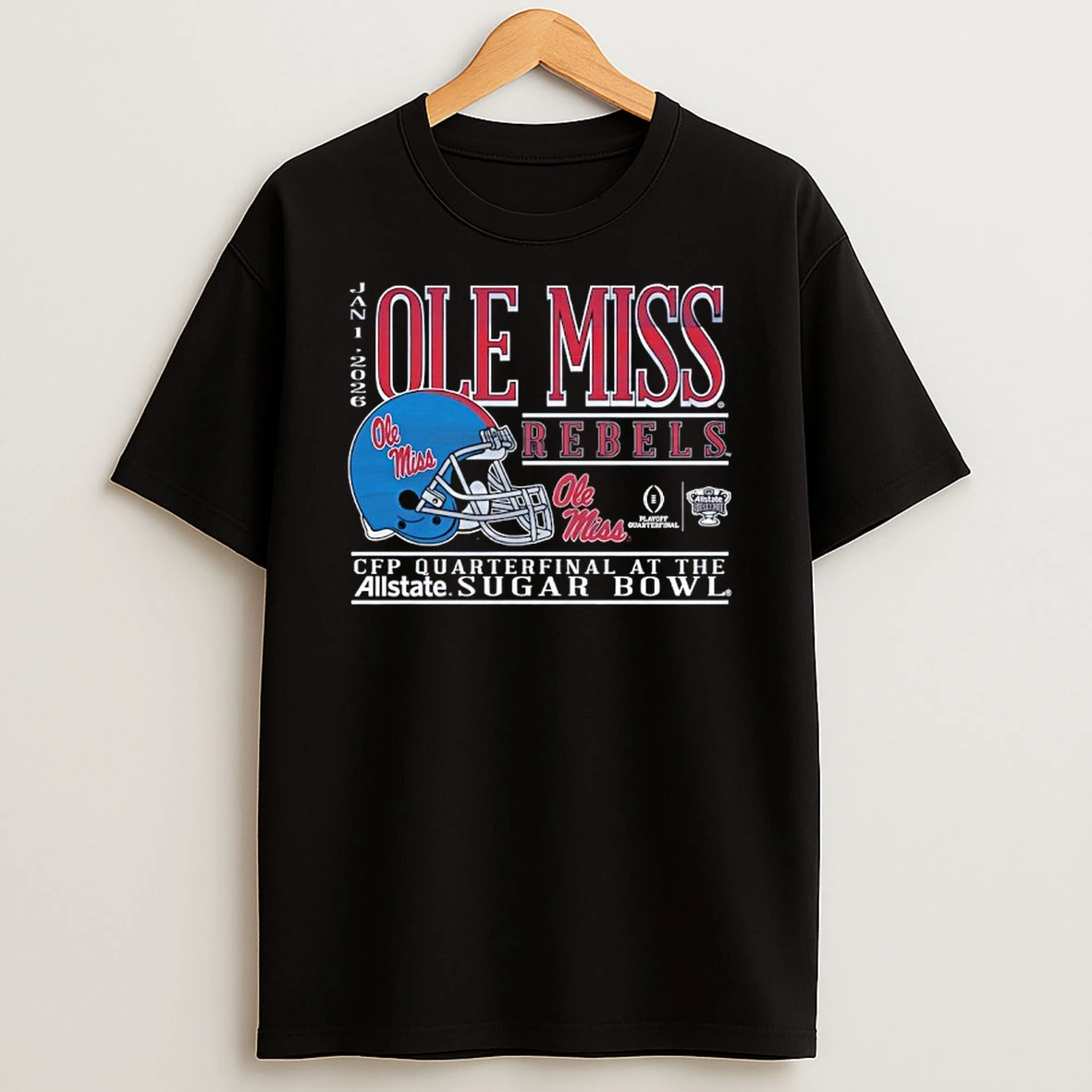 Ole Miss Rebels Football 2025 Allstate Sugar Bowl Cfp Quarterfinal Helmet T Shirt