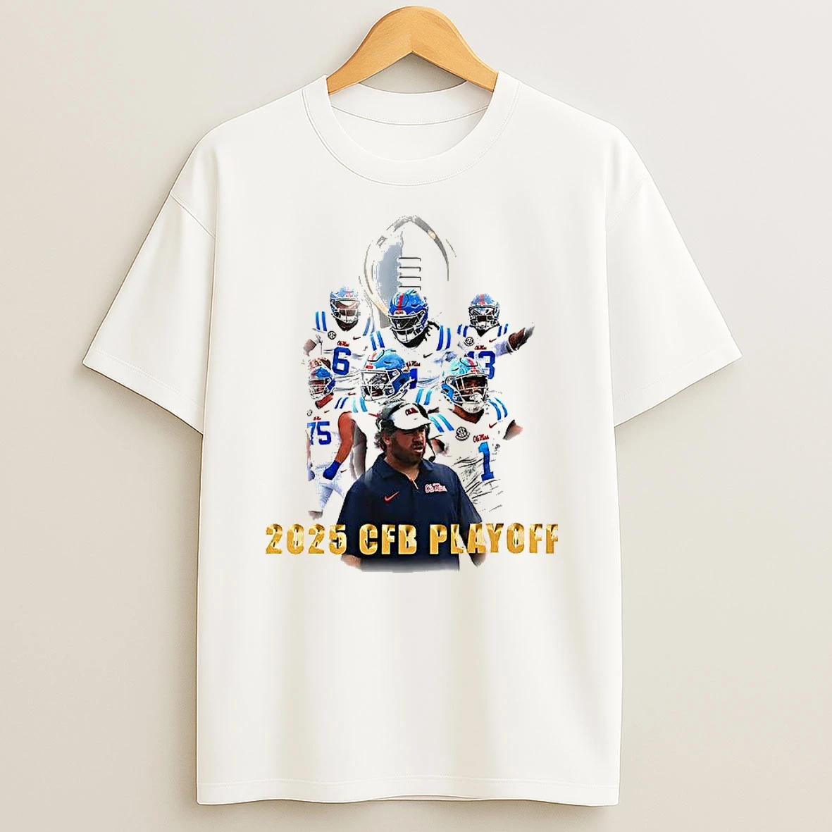 Ole Miss Rebels Football Cfb Playoff 2025 Player And Trophy T Shirt