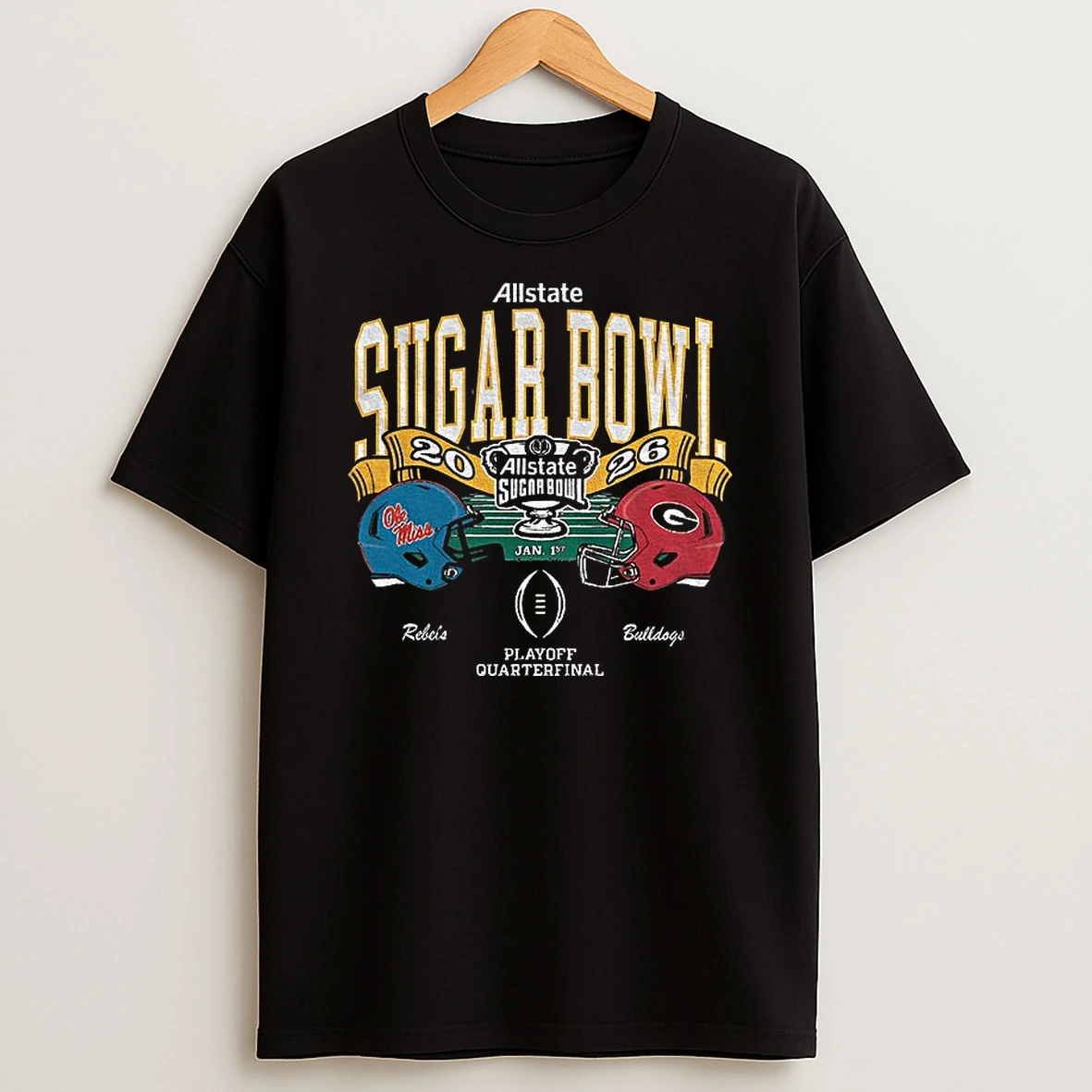 Ole Miss Rebels Vs Georgia Bulldogs Allstate Sugar Bowl Playoff Quarterfinal T Shirt