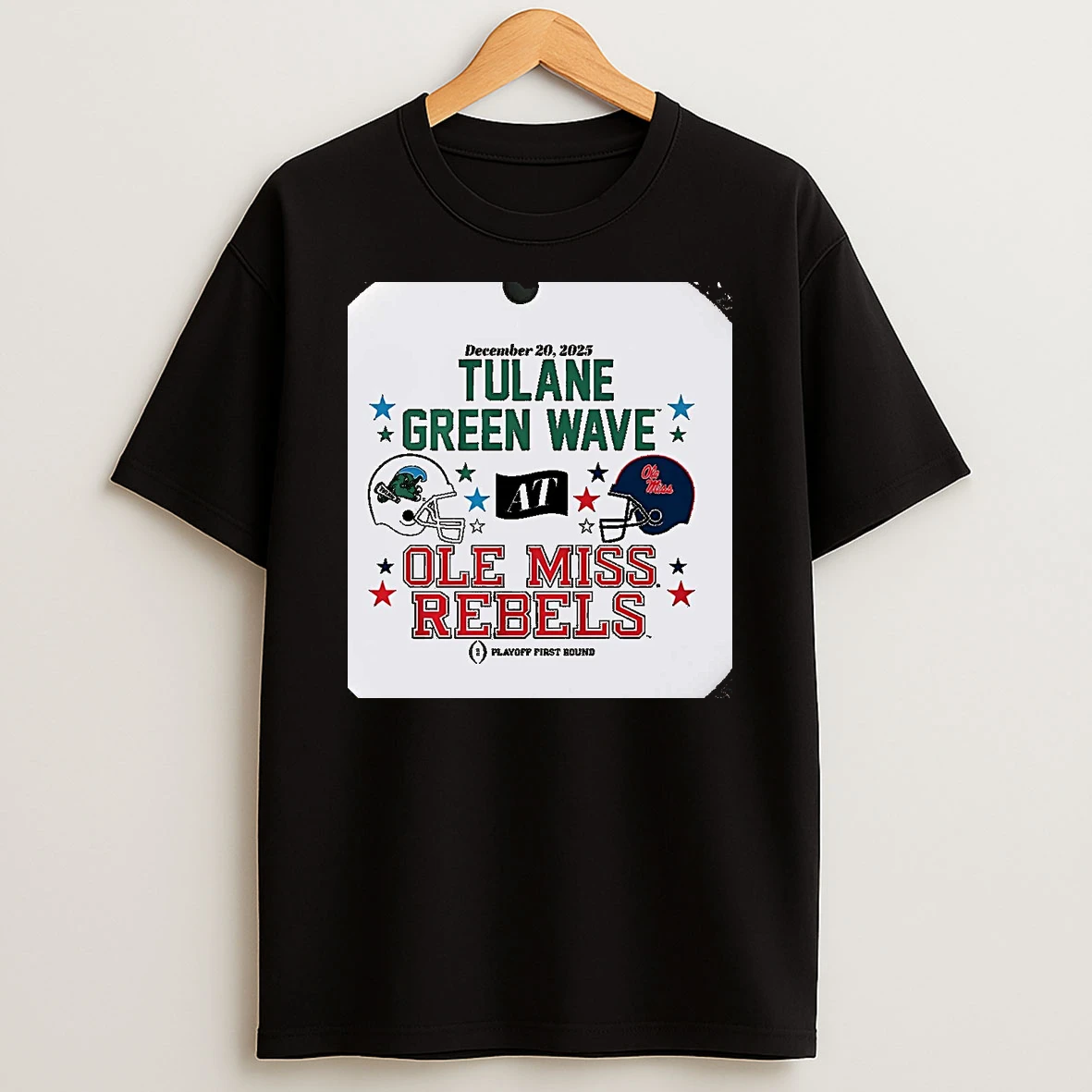 Ole Miss Rebels Vs Tulane Green Wave 2025 Cfp First Round Christmas T Shirt