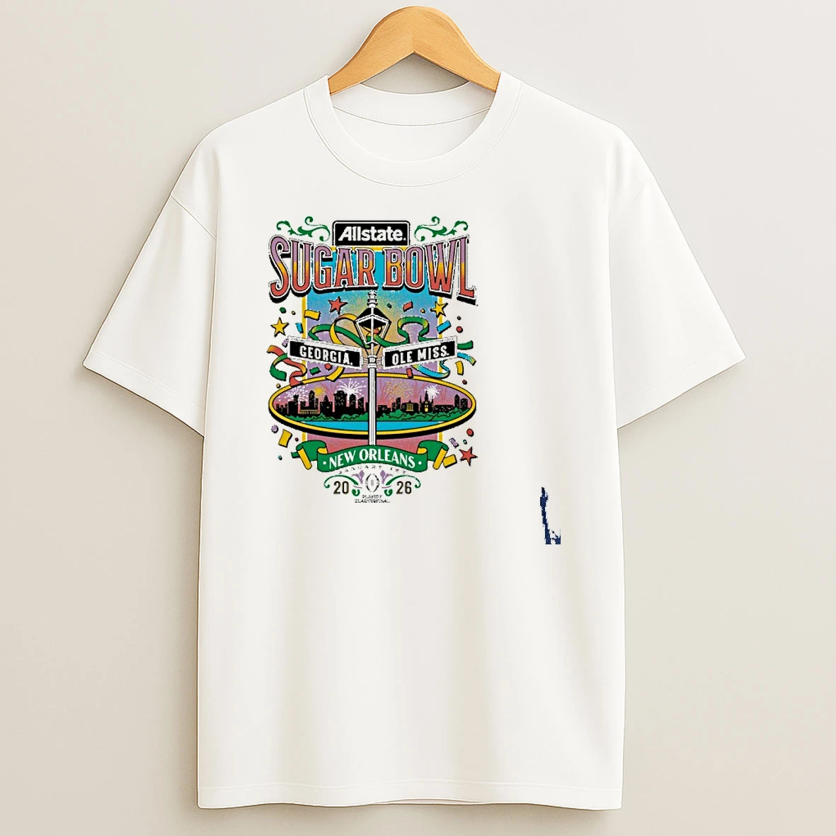Ole Miss Vs Georgia 2026 Allstate Sugar Bowl Nola Adult T Shirt
