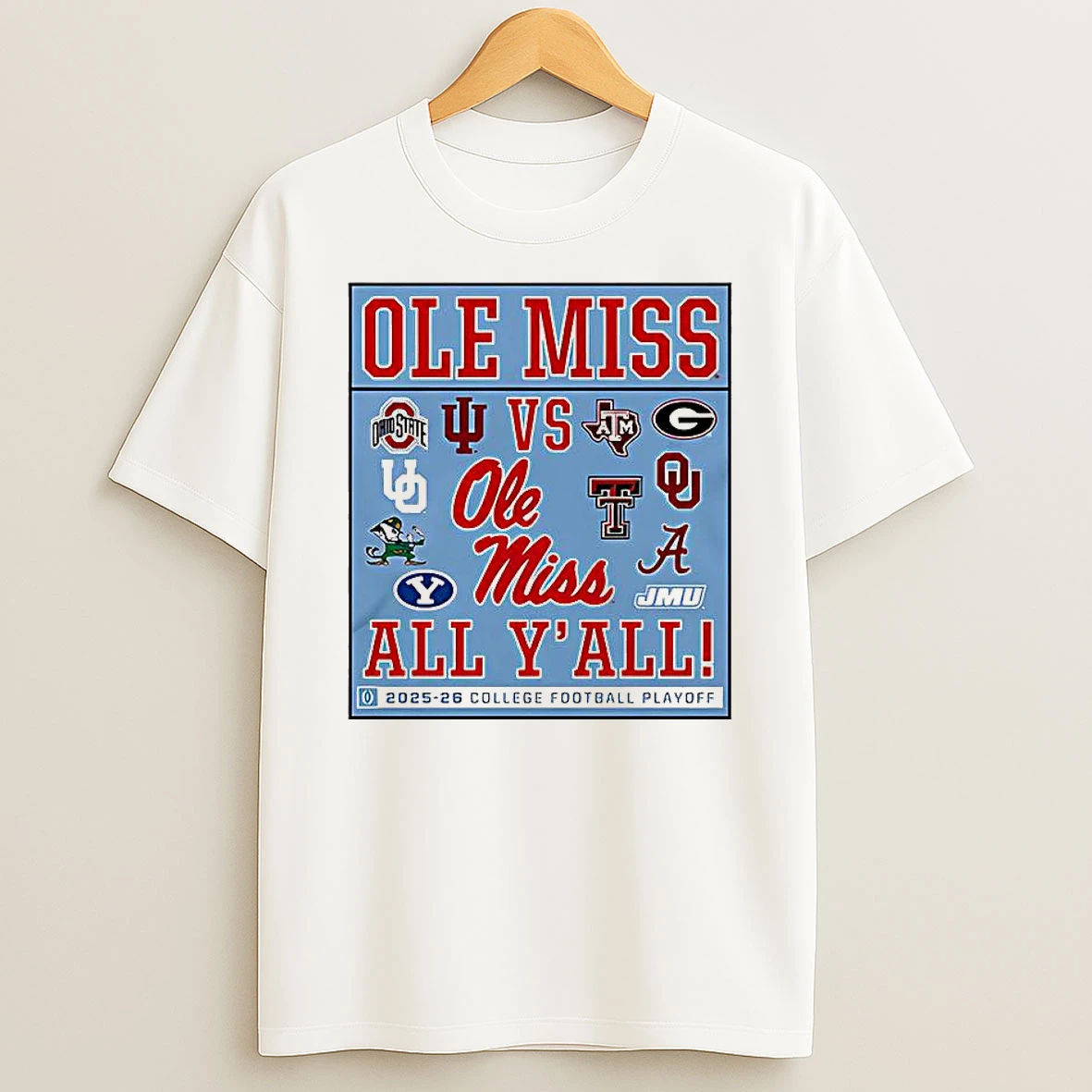 Ole Miss Vs All Yall 2025 2026 Cfp Logo T Shirt