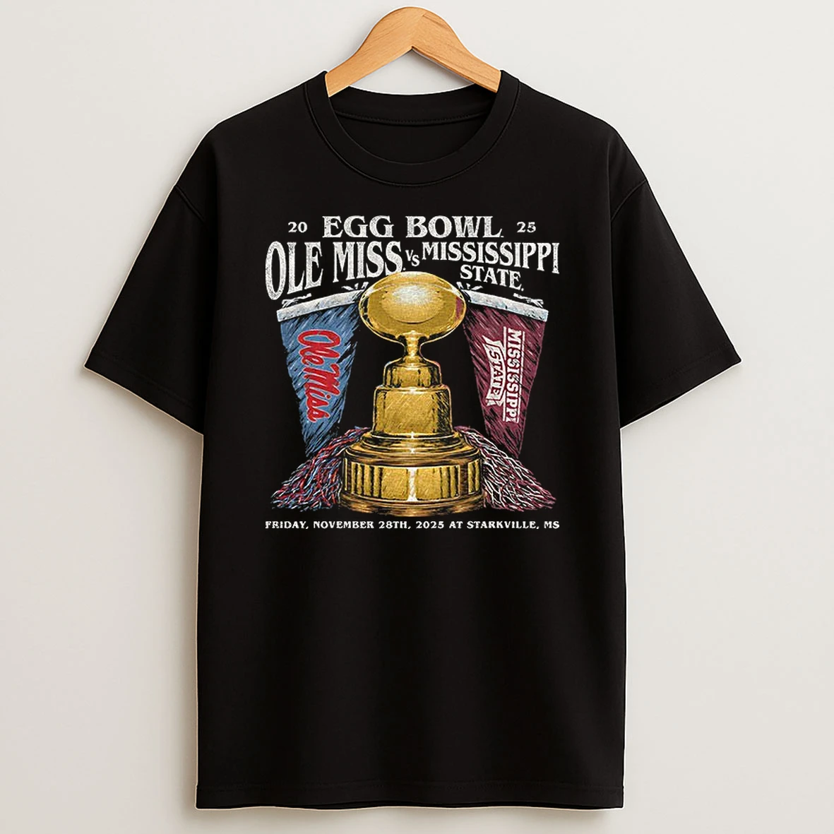 Ole Miss Vs Mississippi State Football Egg Bowl 2025 Friday November 28th At Starkville Ms T Shirt