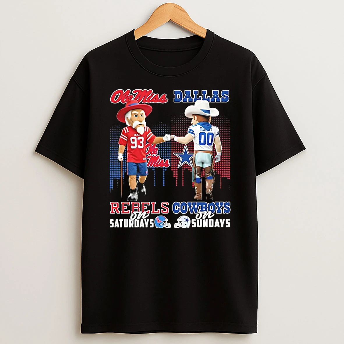 Ole Miss Rebels On Saturday And Dallas Cowboys On Sundays Mascot T Shirt