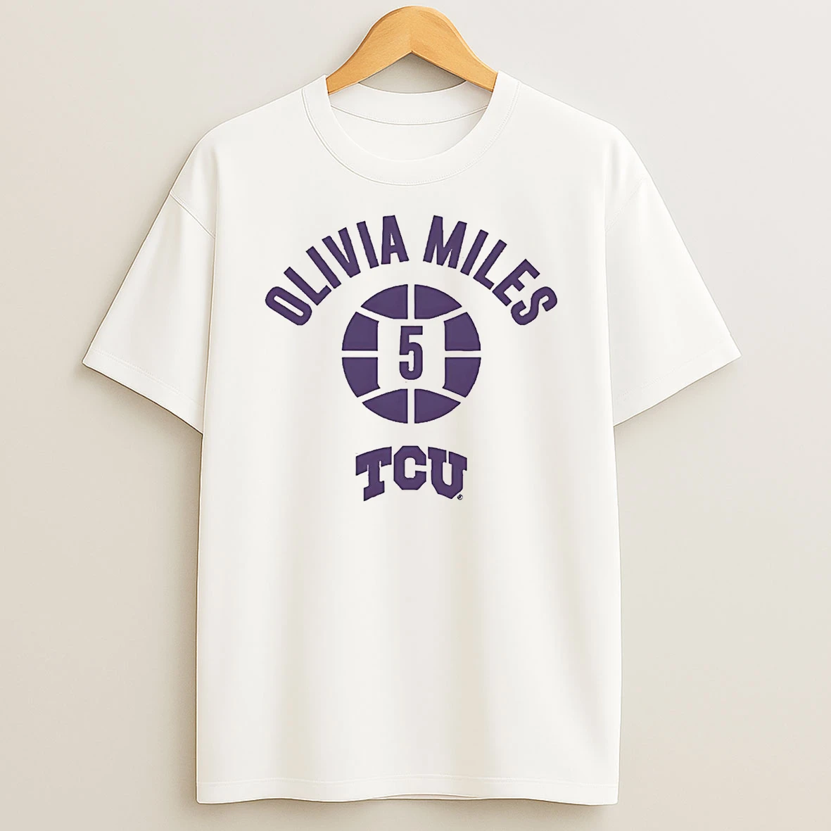 Olivia Miles Hoops 5 Tcu Horned Frogs T Shirt