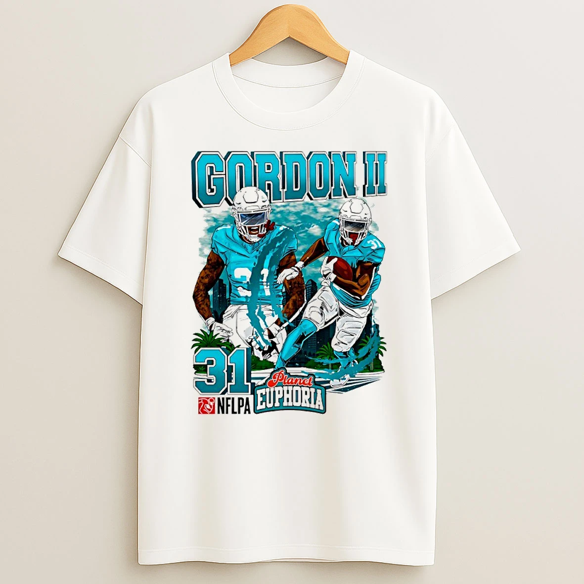 Ollie Gordon Ii 21 Miami Dolphins Football Comic Circle T Shirt