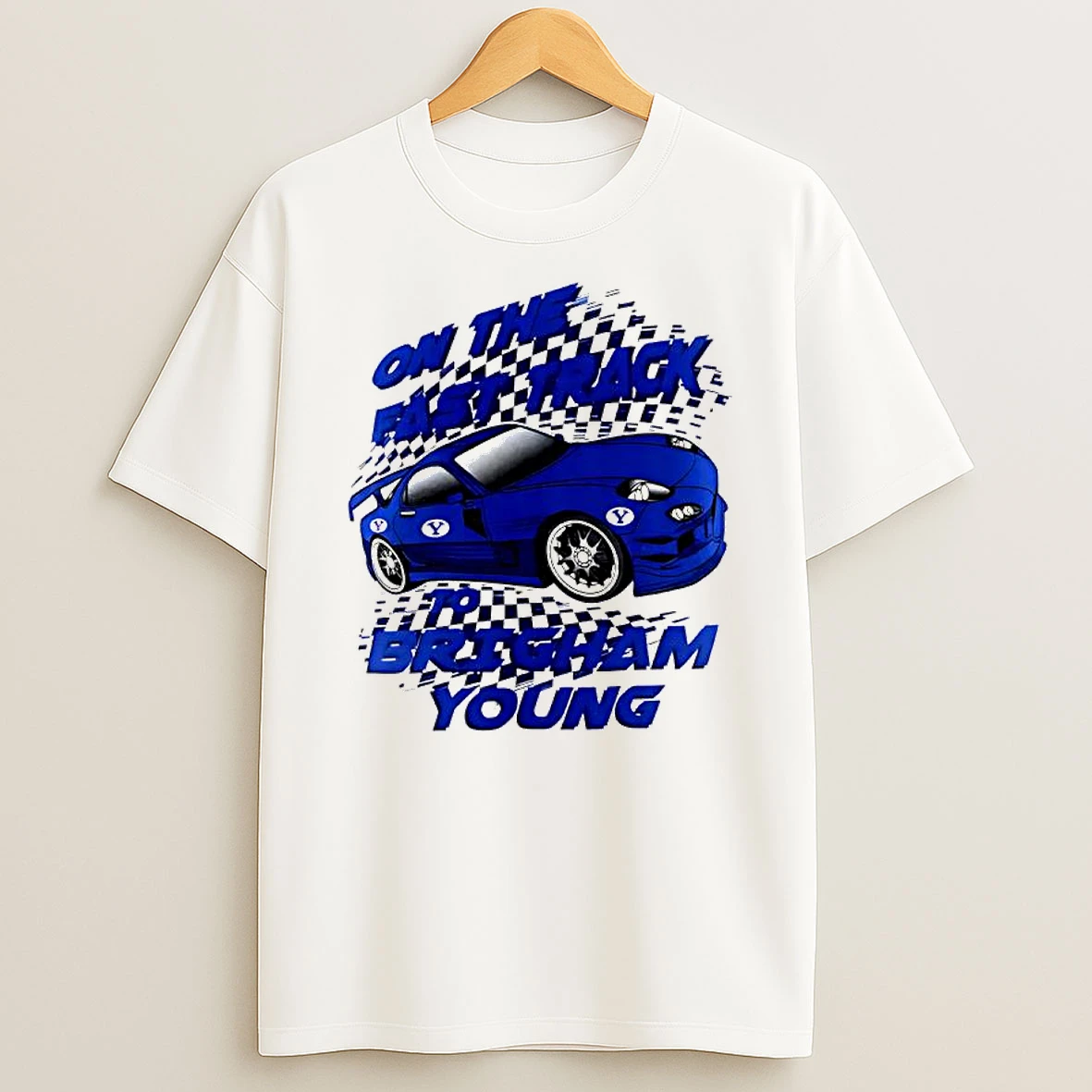 On The Fast Track Byu Brigham University T Shirt