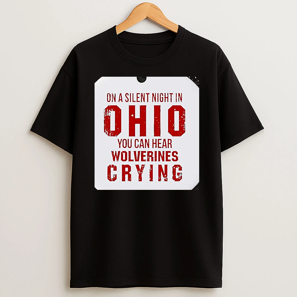 On A Silent Night In Ohio You Can Hear Wolverines Crying Christmas T Shirt