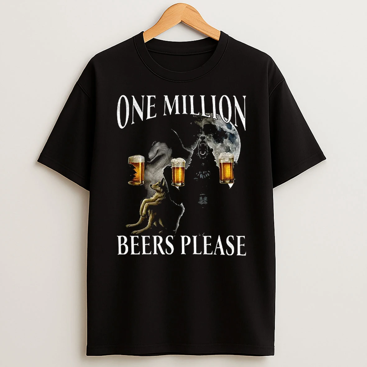 One Million Beers Wolf Meme T Shirt