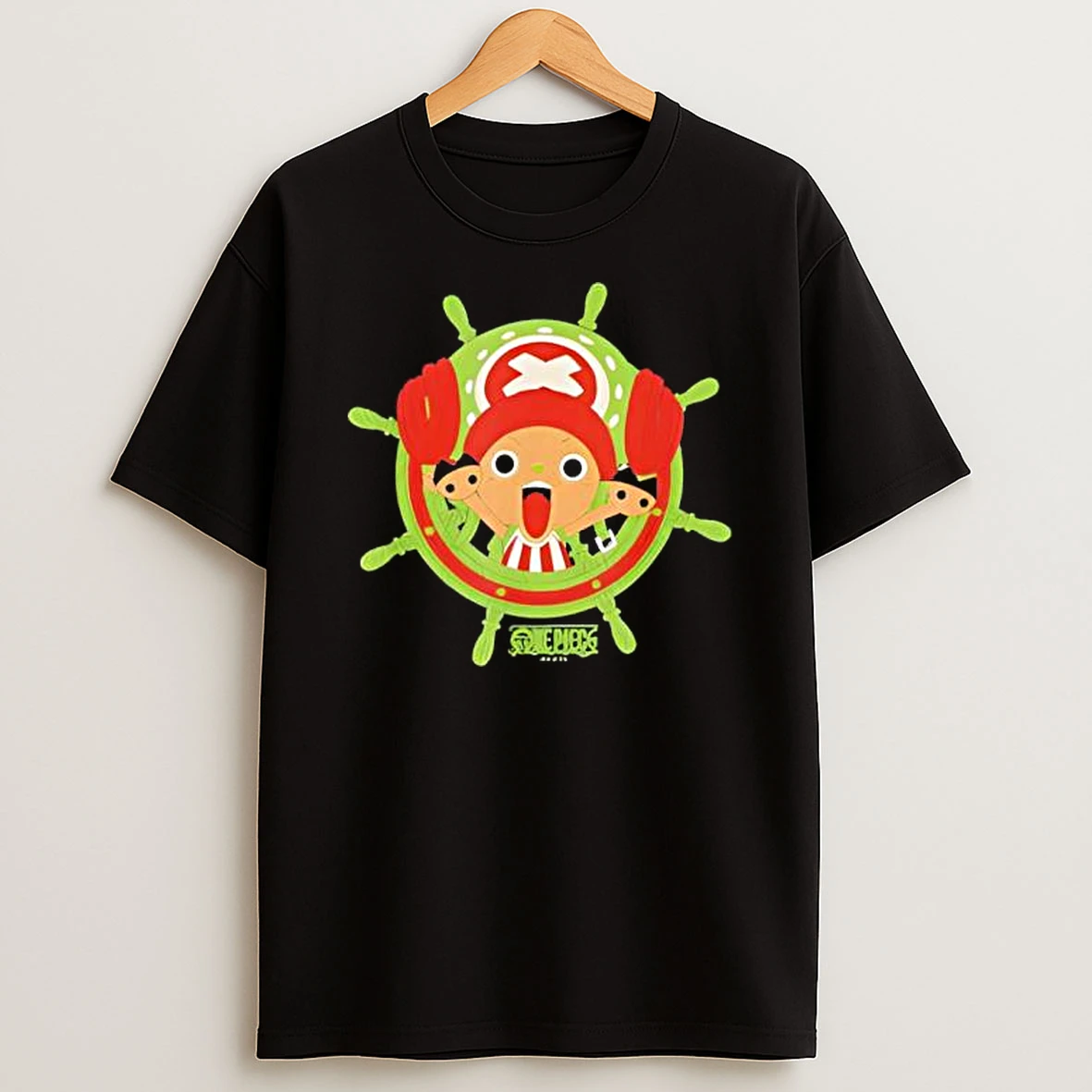 One Piece Anime Tony Tony Chopper Happy Holidays Portrait T Shirt