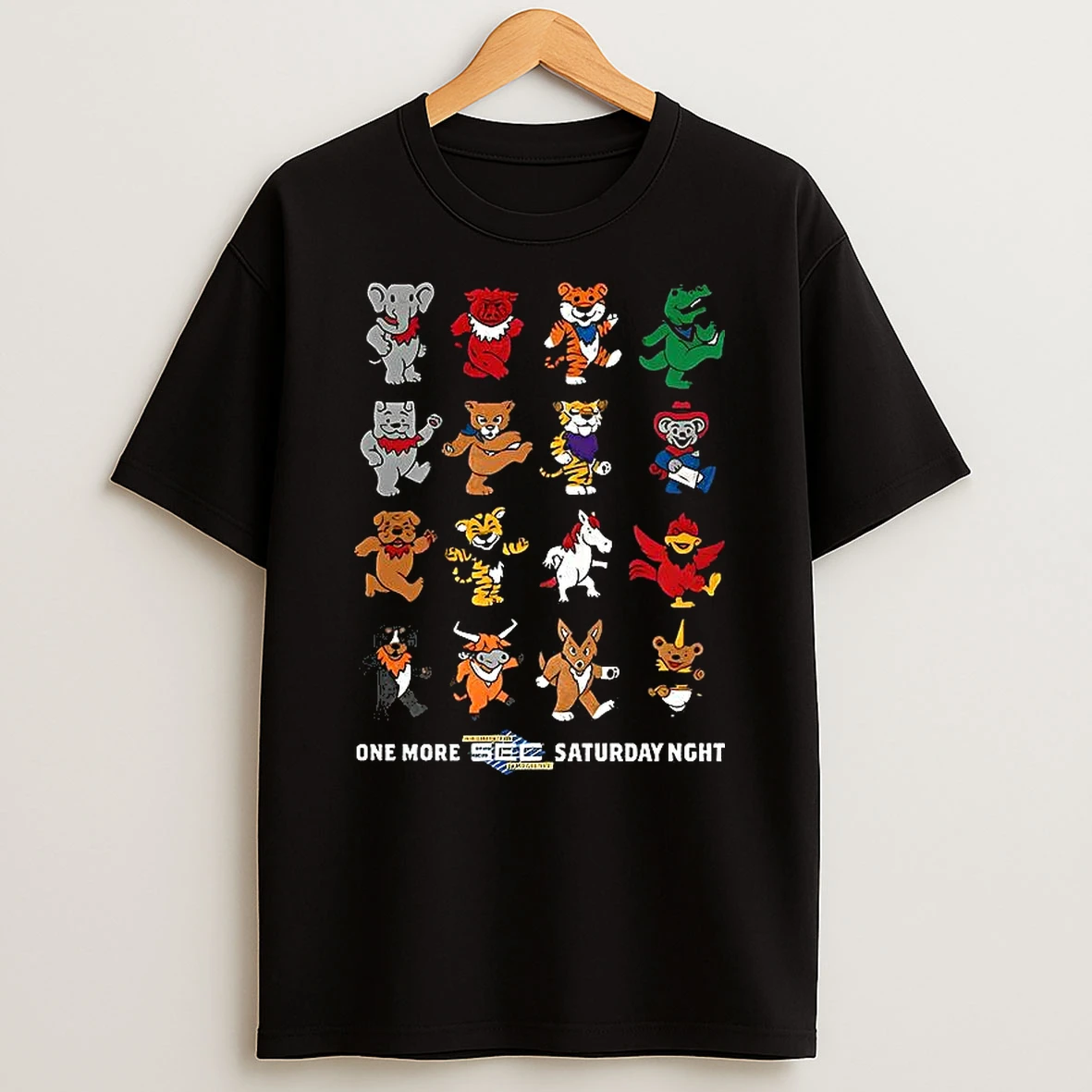 One More Sec Football Saturday Night Mascot Cartoon T Shirt