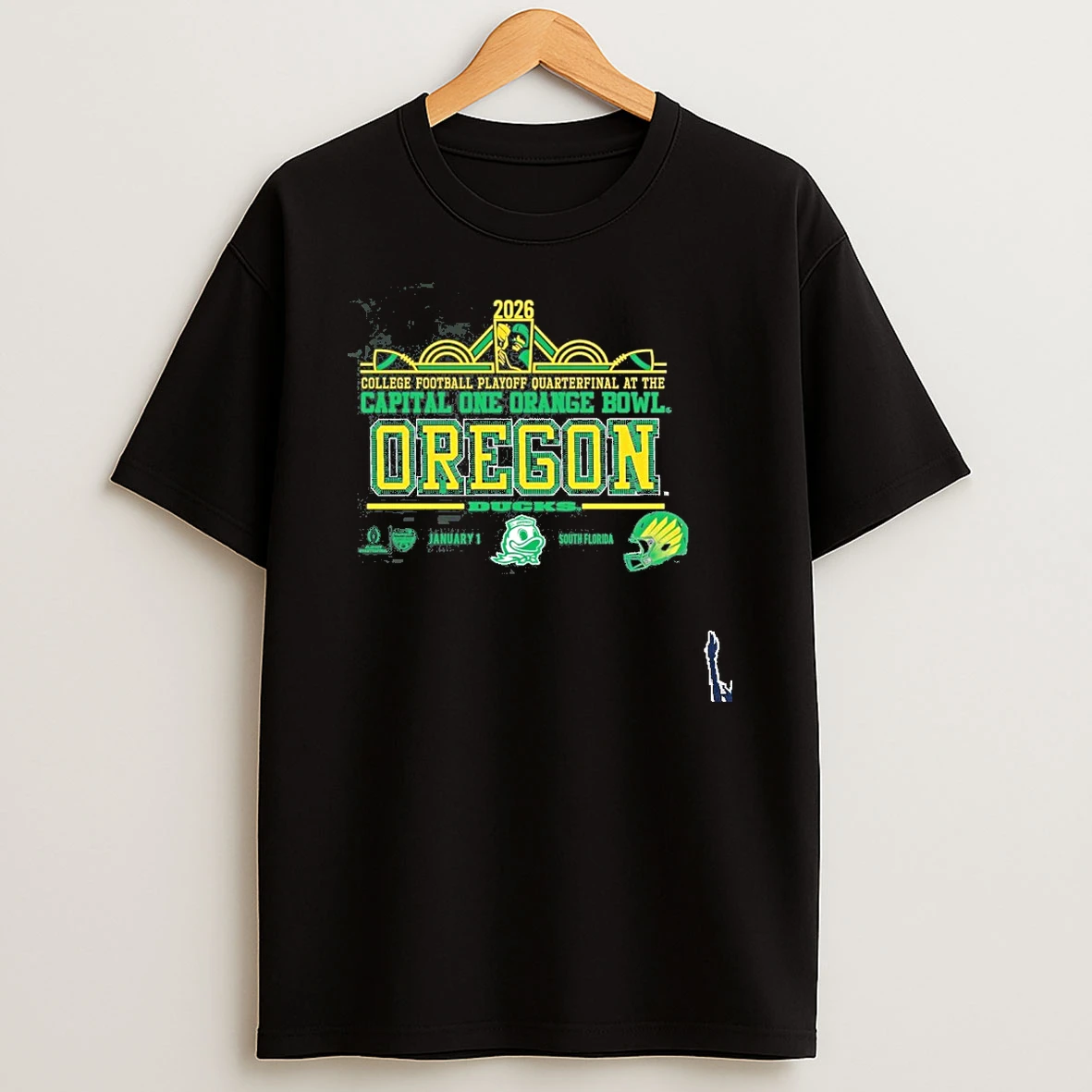 Oregon 2026 Cfp Orange Bowl Art Deco Player T Shirt