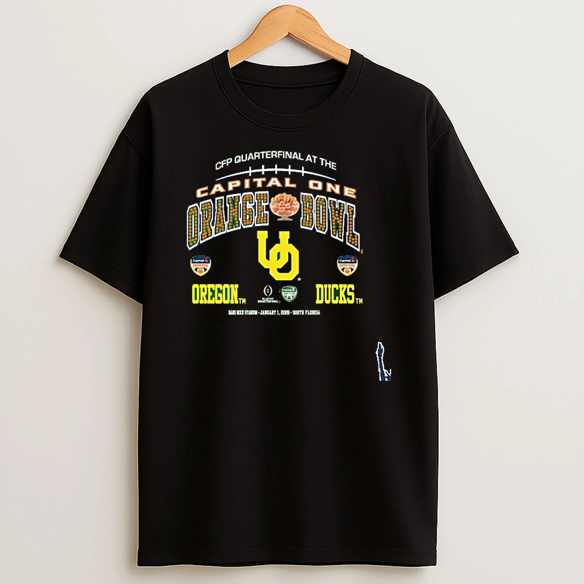 Oregon 2026 Cfp Orange Bowl Rhinestone Top Oregon T Shirt