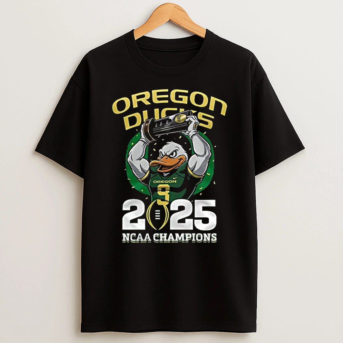 Oregon Ducks 2025 Ncaa Champions Mascot Trophy T Shirt