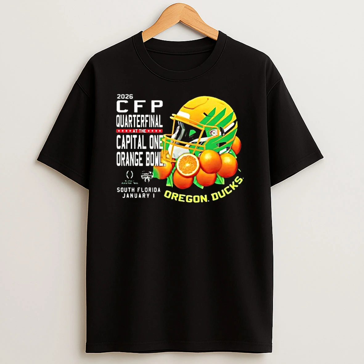 Oregon Ducks 2026 Cfp Quarterfinal At The Capital One Orange Bowl Bed Of Oranges T Shirt