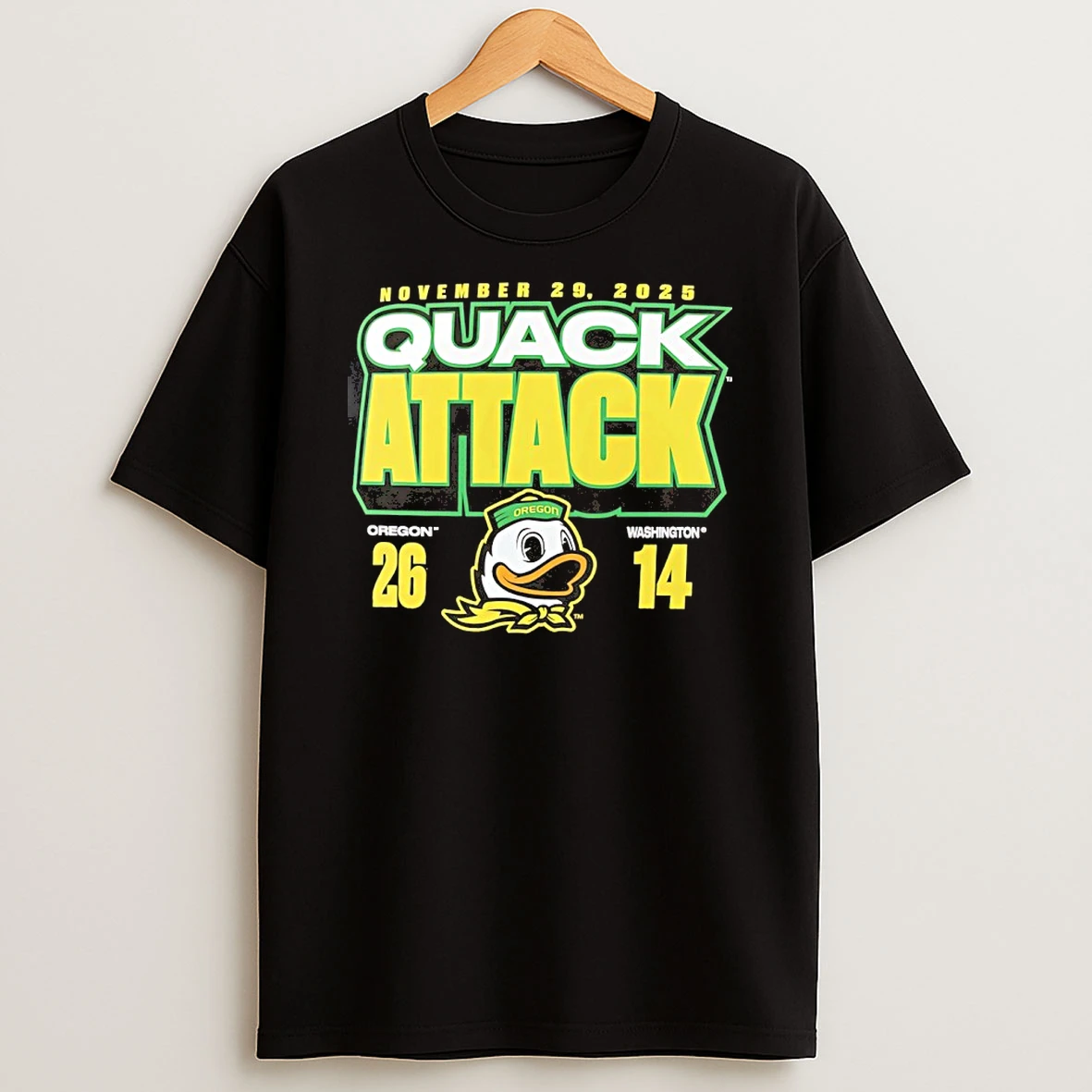 Oregon Ducks 26 14 Washington Huskies 2025 Quack Attack T Shirt
