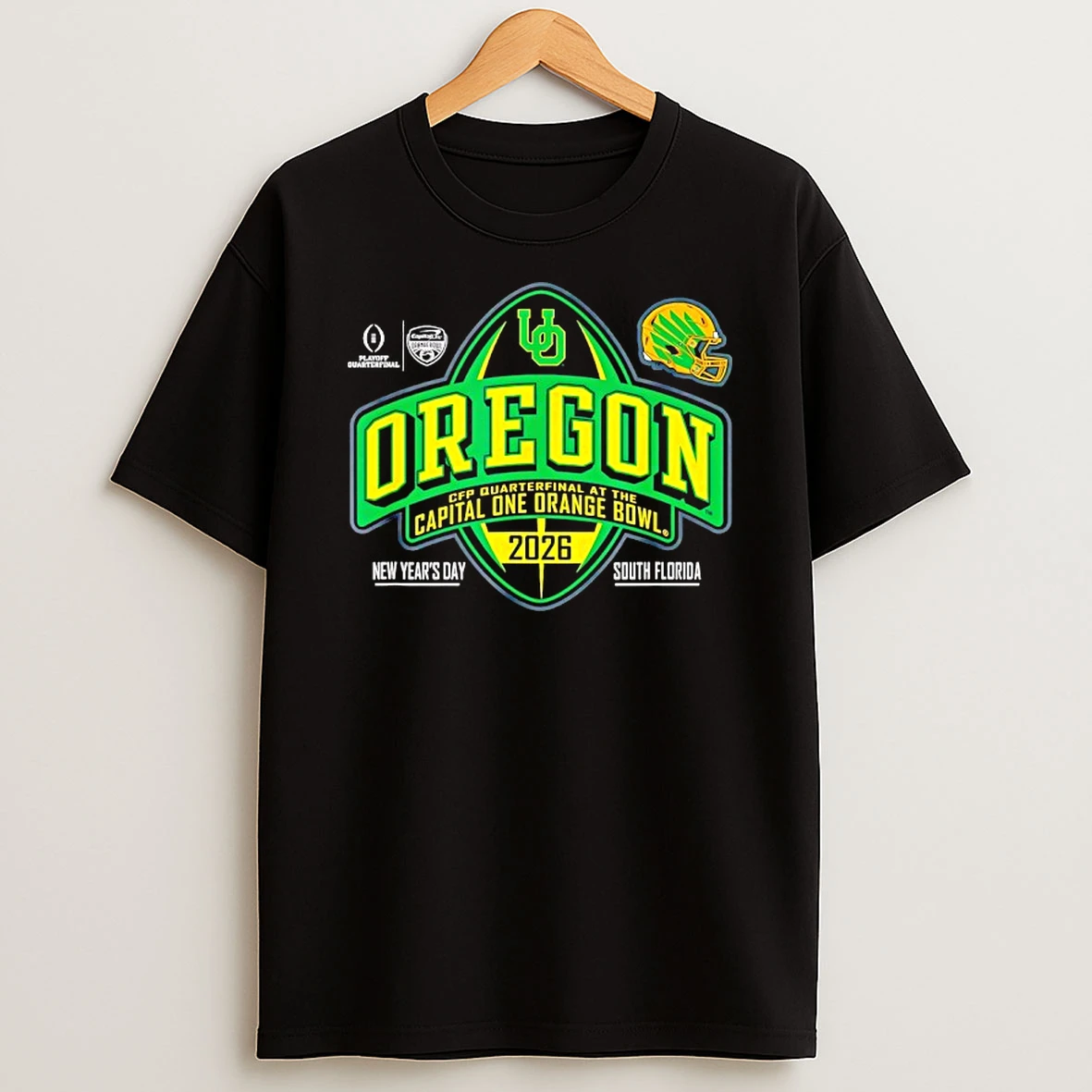 Oregon Ducks Capital One Orange Bowl Cfp New Years Day South Florida 2026 T Shirt