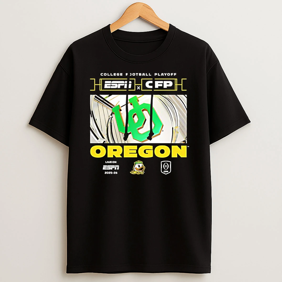 Oregon Ducks Espn X Cfp College Football Playoff Live On Espn 2025 26 T Shirt