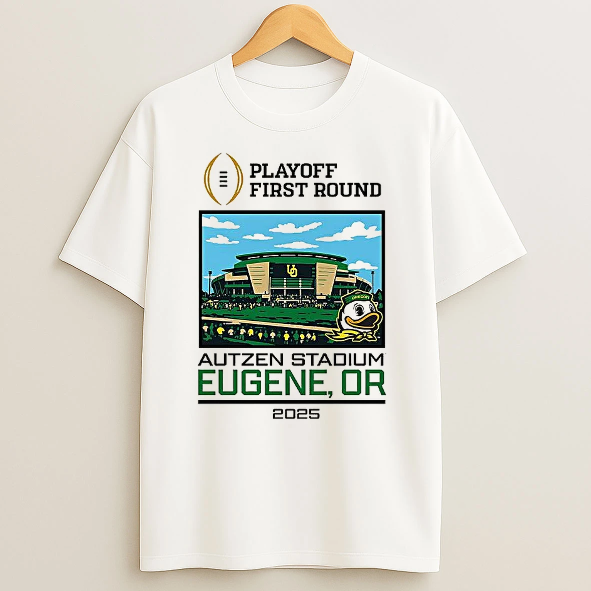 Oregon Ducks Ncaa Cfp 2025 First Round Live From Autzen Stadium T Shirt