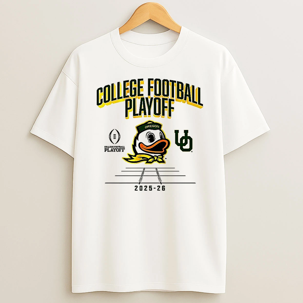 Oregon Ducks Ncaa College Football Playoff Team 2025 2026 Big Head Mascot T Shirt