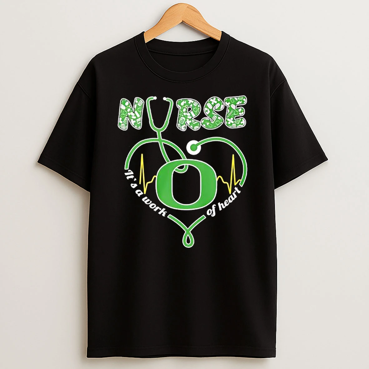 Oregon Ducks Nurse Its A Work Of Heart T Shirt