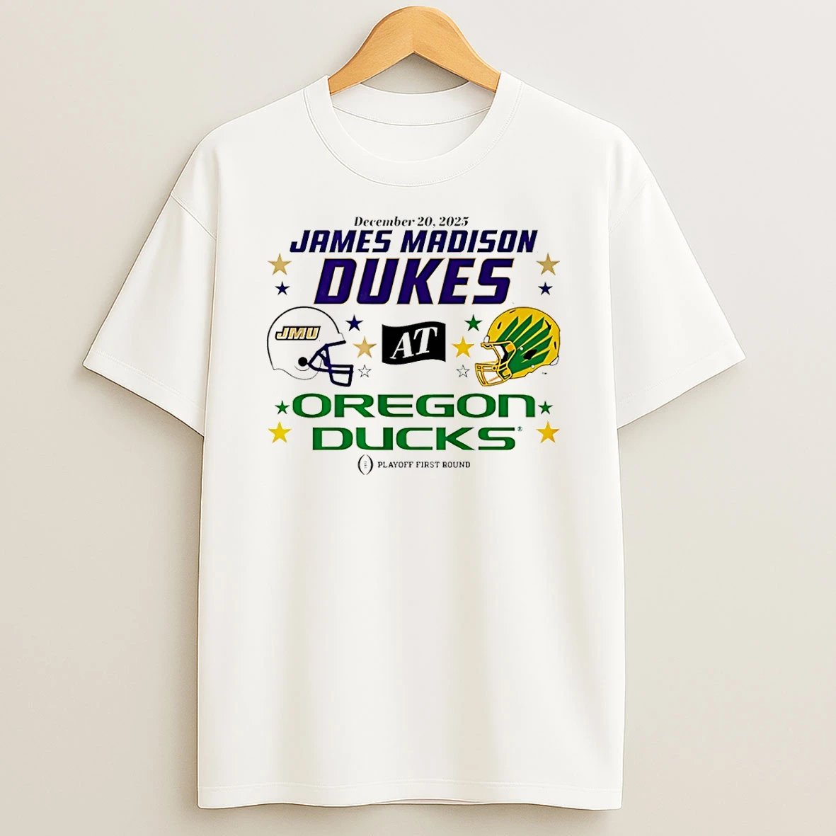 Oregon Ducks Vs Jmu Dukes 2025 Cfp First Round Matchup T Shirt