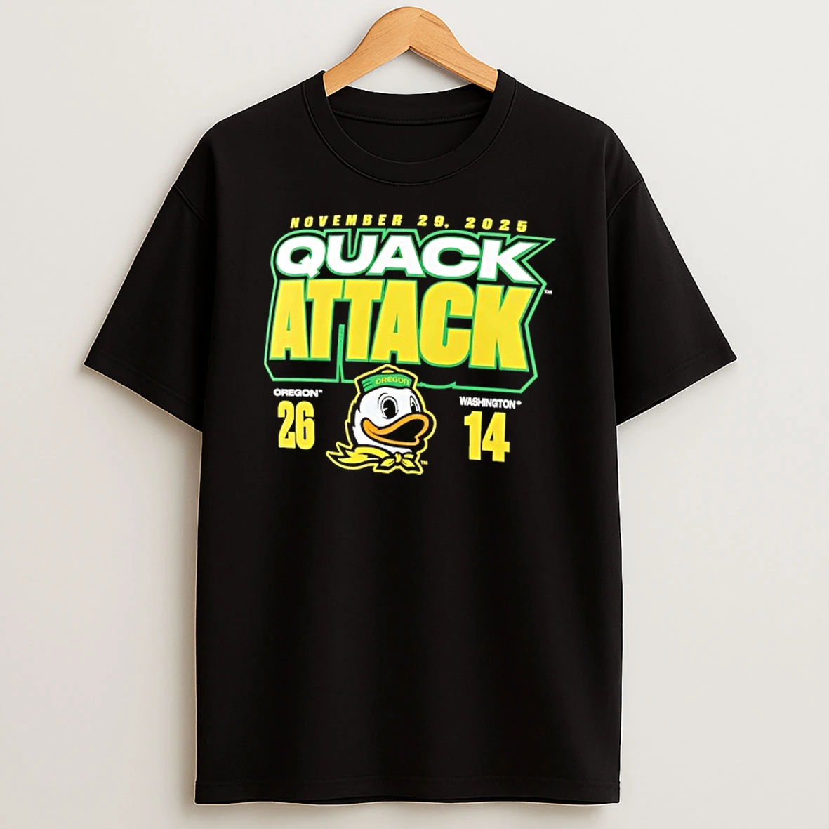 Oregon Ducks Vs Washington Huskies 2025 Quack Attack Score T Shirt