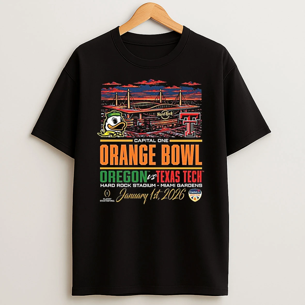 Oregon Vs Texas Tech Capital One Orange Bowl Stadium 2026 T Shirt