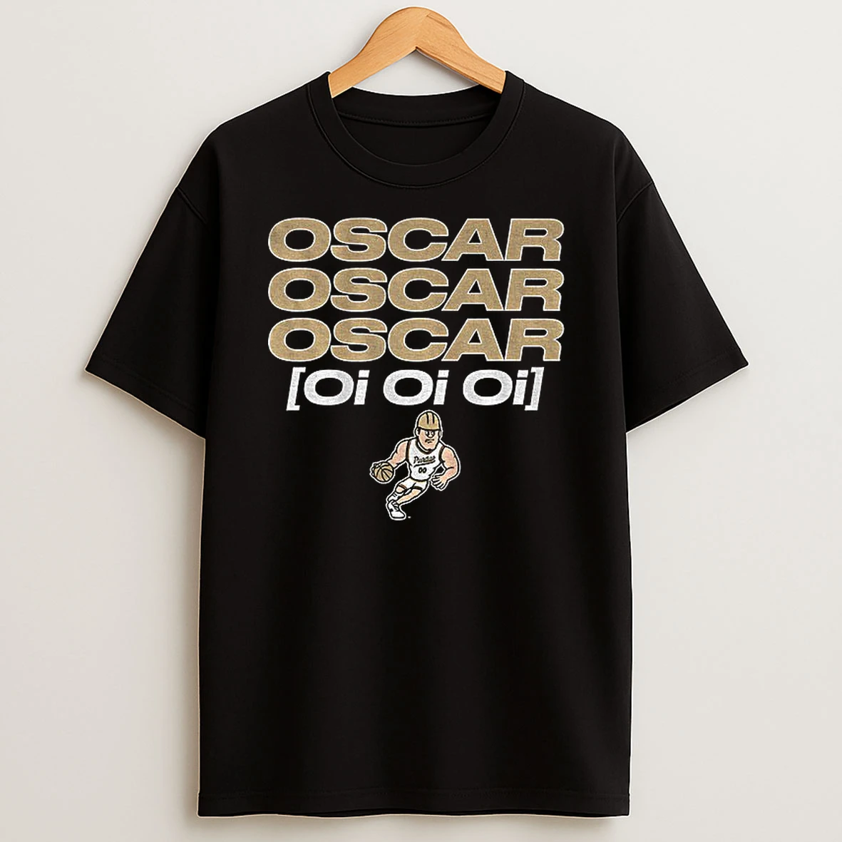 Oscar Cluff Oi Oi Oi Purdue Boilermakers Basketball Logo T Shirt