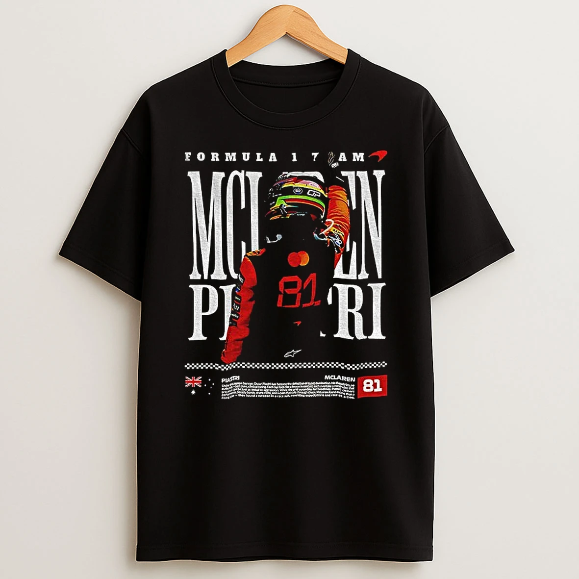 Oscar Piastri F1 Mclaren Racing World Champion T Shirt