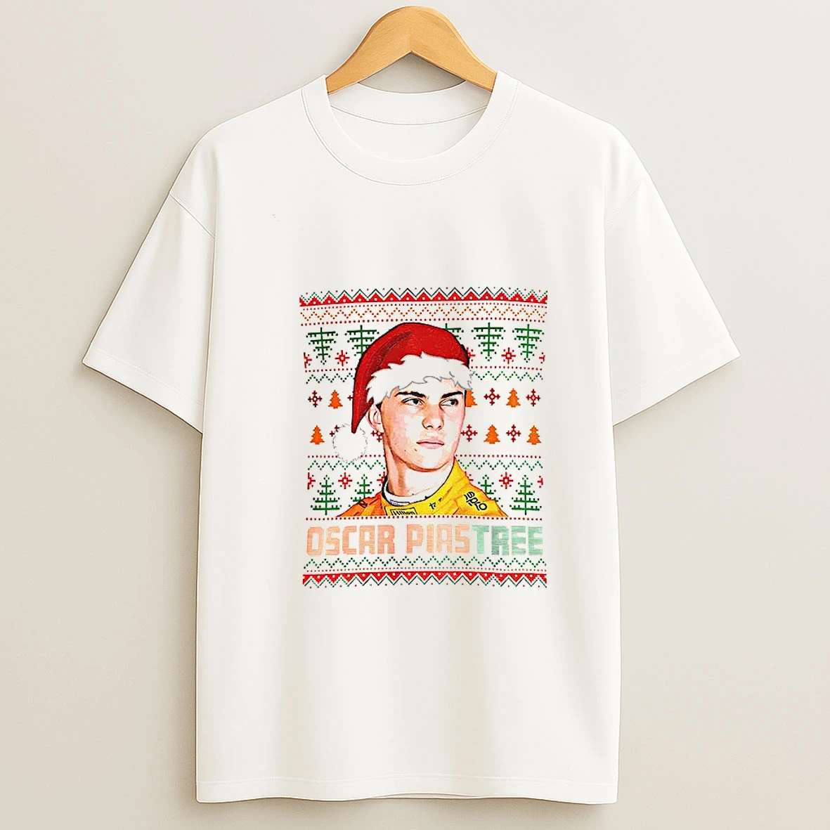Oscar Piastri Oscar Piastree Santa Hat Merry Christmas T Shirt