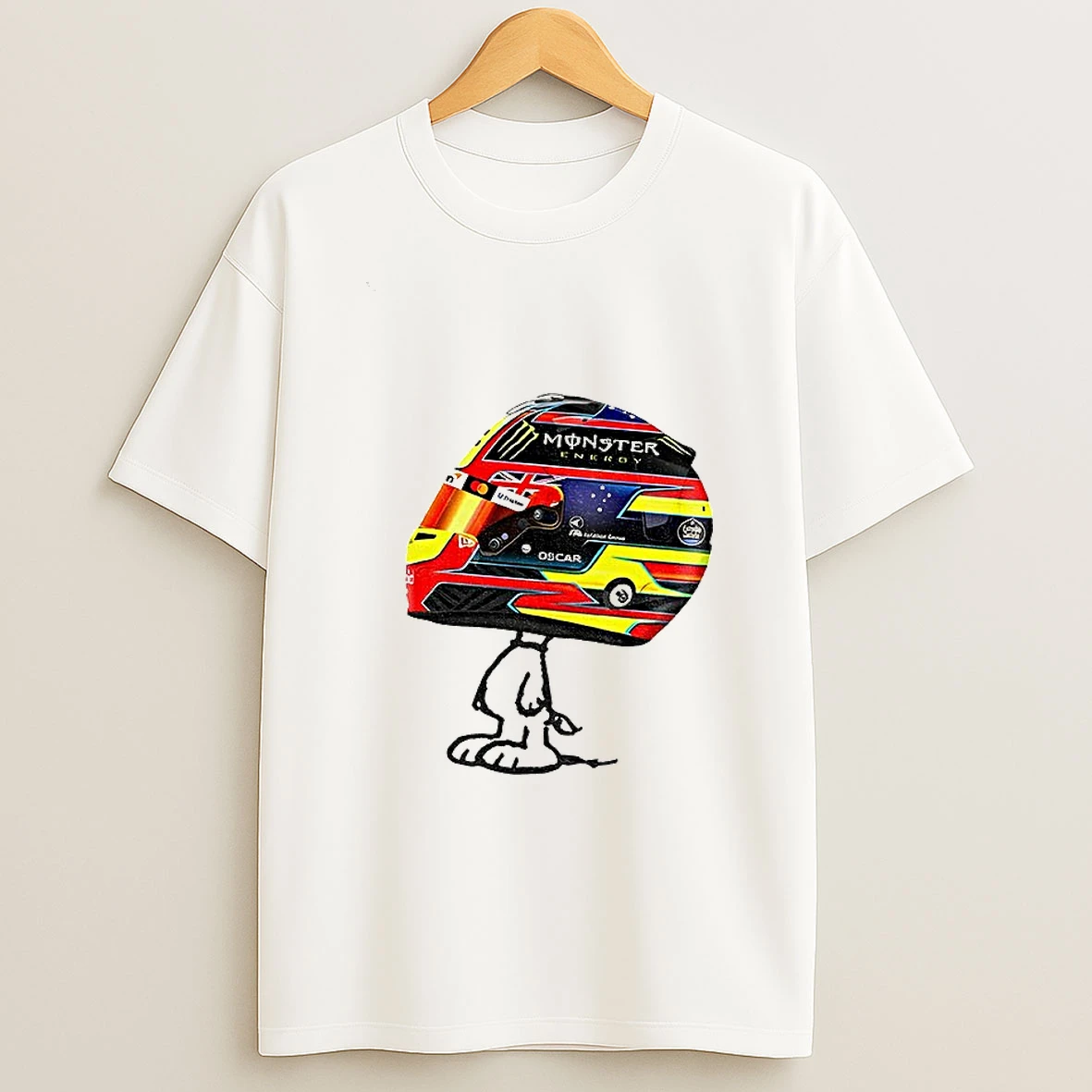 Oscar Piastri Racing Helmet Snoopy T Shirt