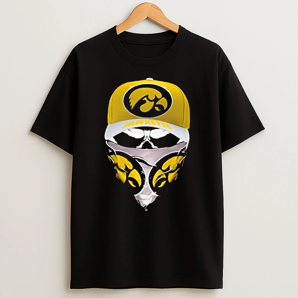 Outlaw Skull Gang Wearing A Cap X Iowa Hawkeyes T Shirt