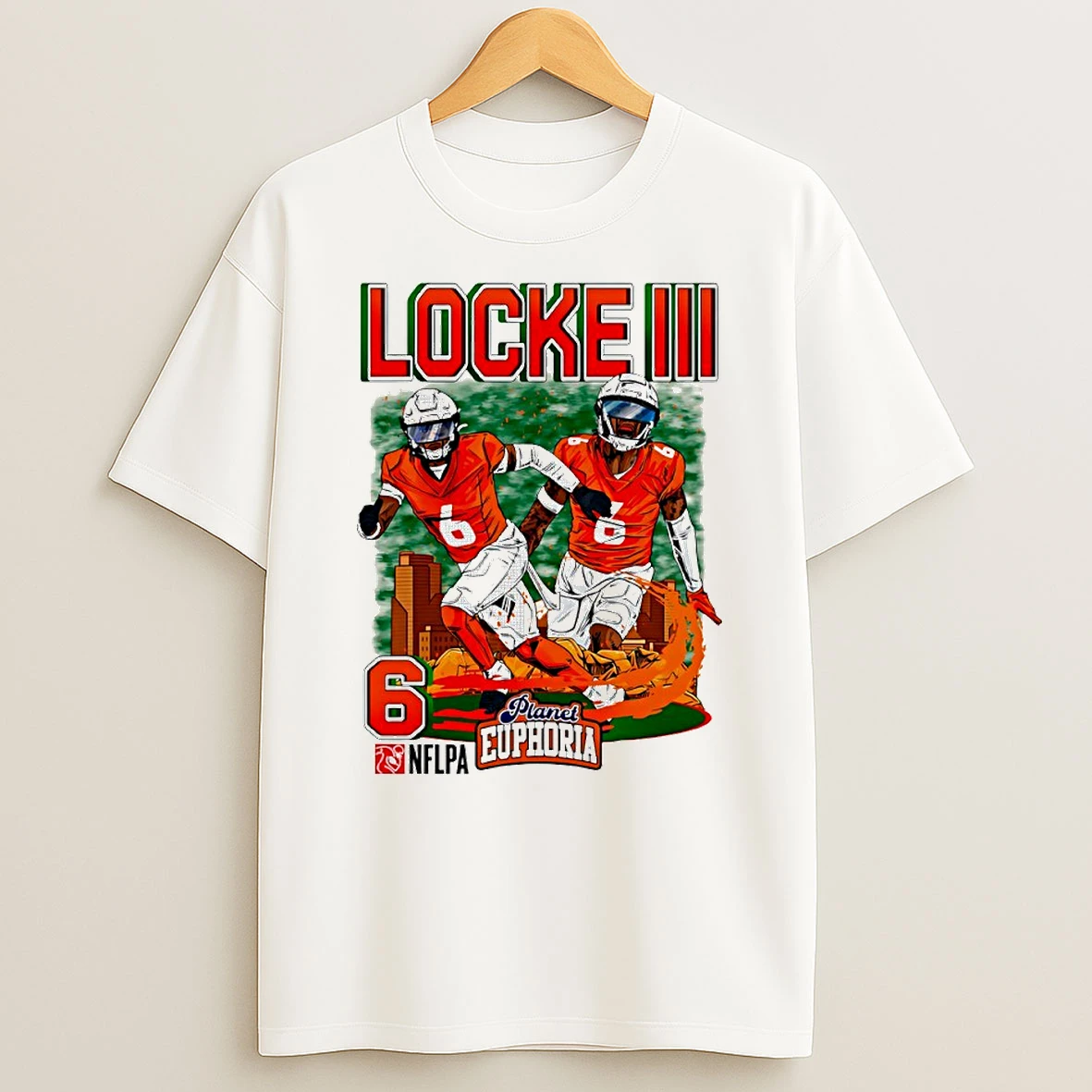 Pj Locke Iii 6 Denver Broncos Football Comic Circle T Shirt