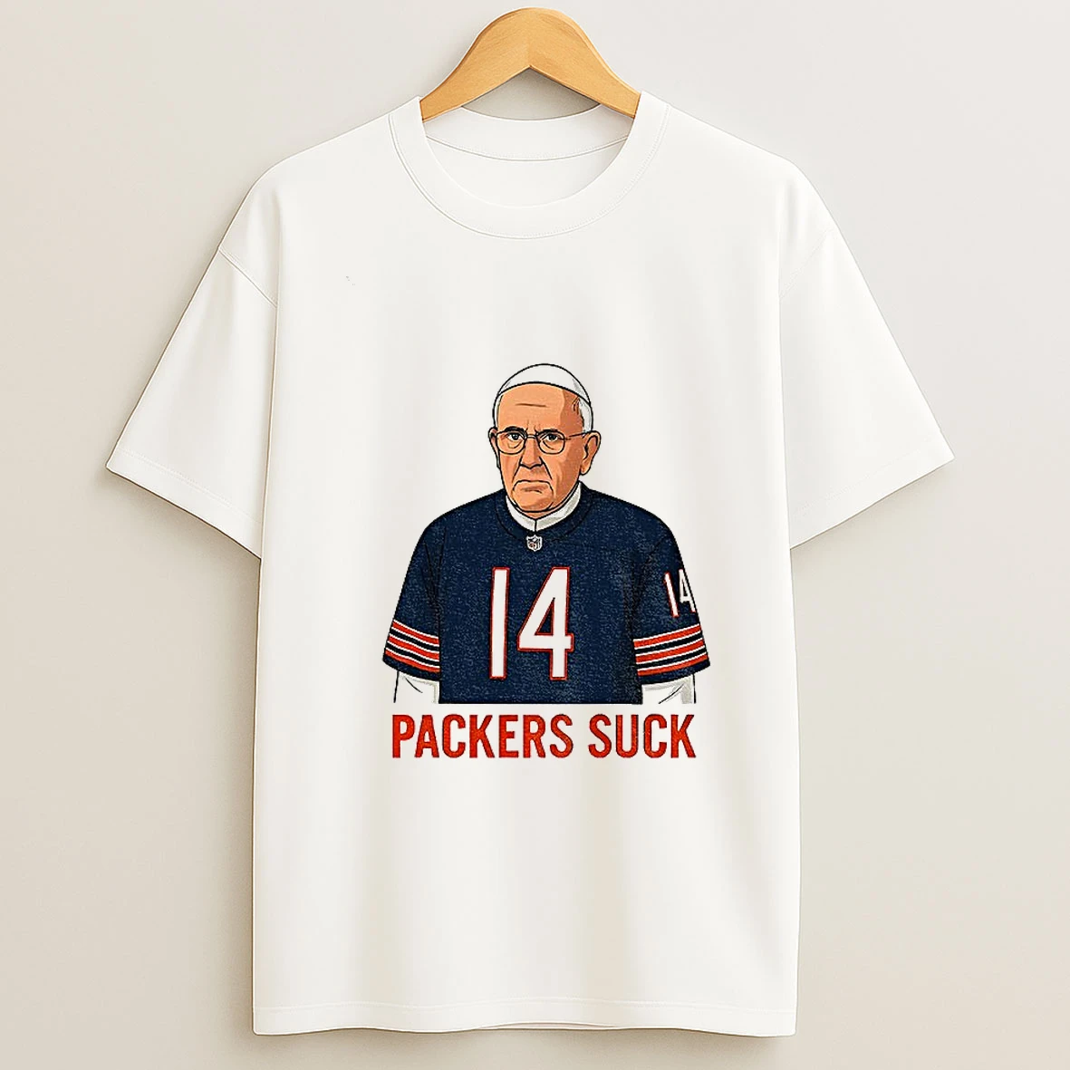Packers Suck Pope Da Pope Chicago Bears Football Thanksgiving T Shirt