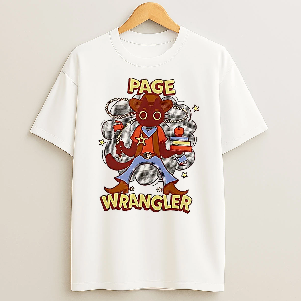 Page Wrangler Cowboy Cat T Shirt