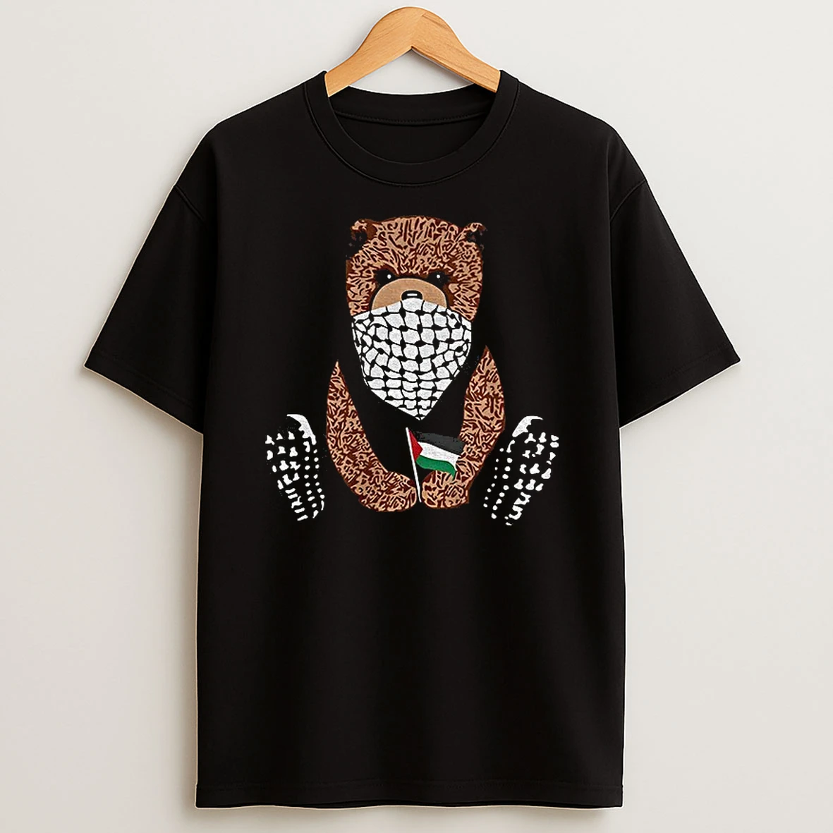 Pali Bear Palestine Flag T Shirt