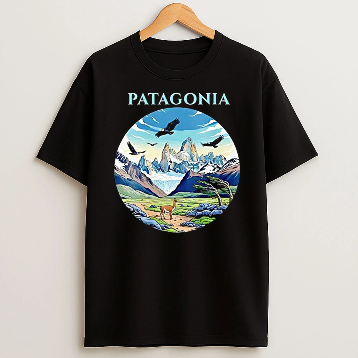 Patagonia Outdoor Eagles And Deer Animal And Nature T Shirt