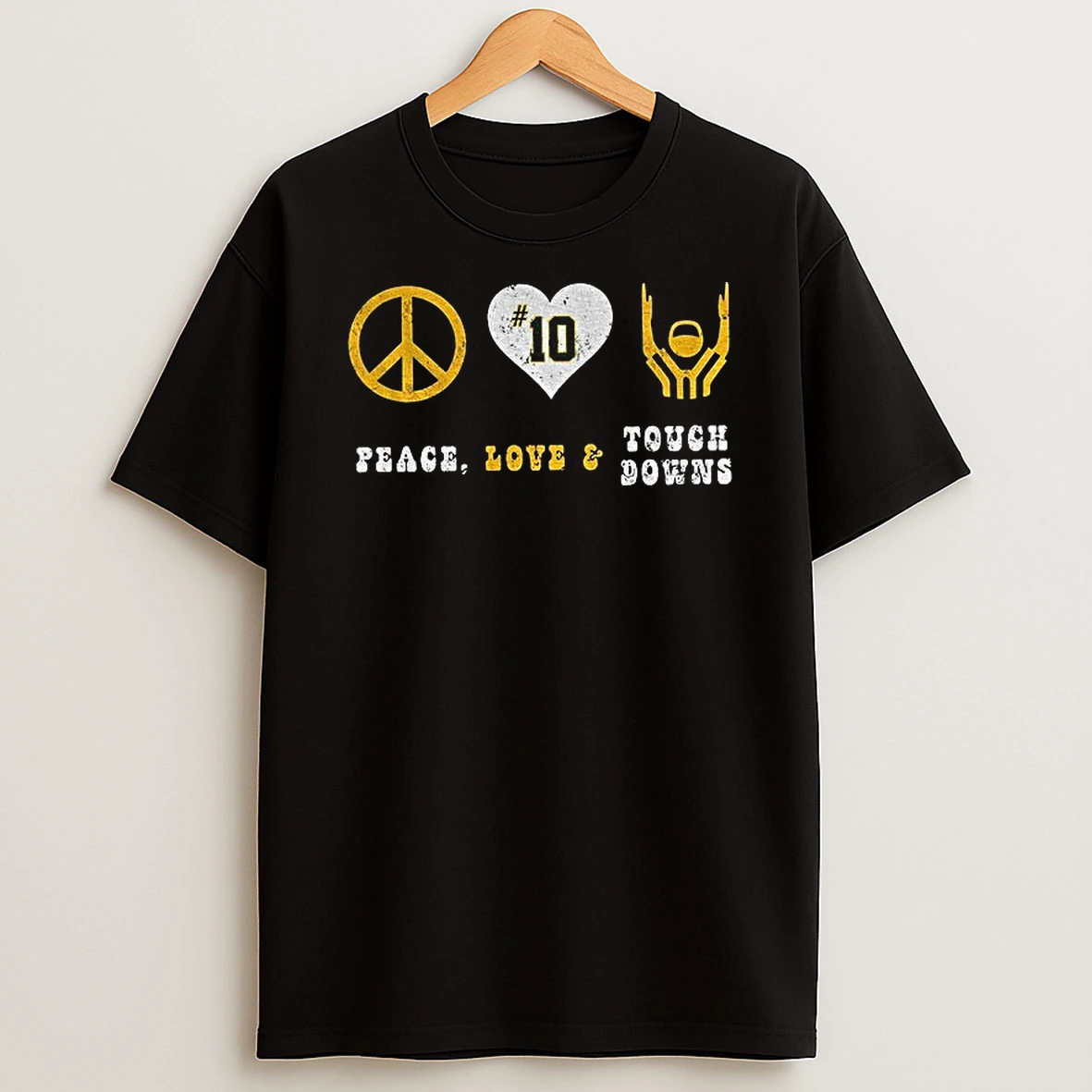 Peace Love And Touchdowns Jordan Love Green Bay Packers Football T Shirt