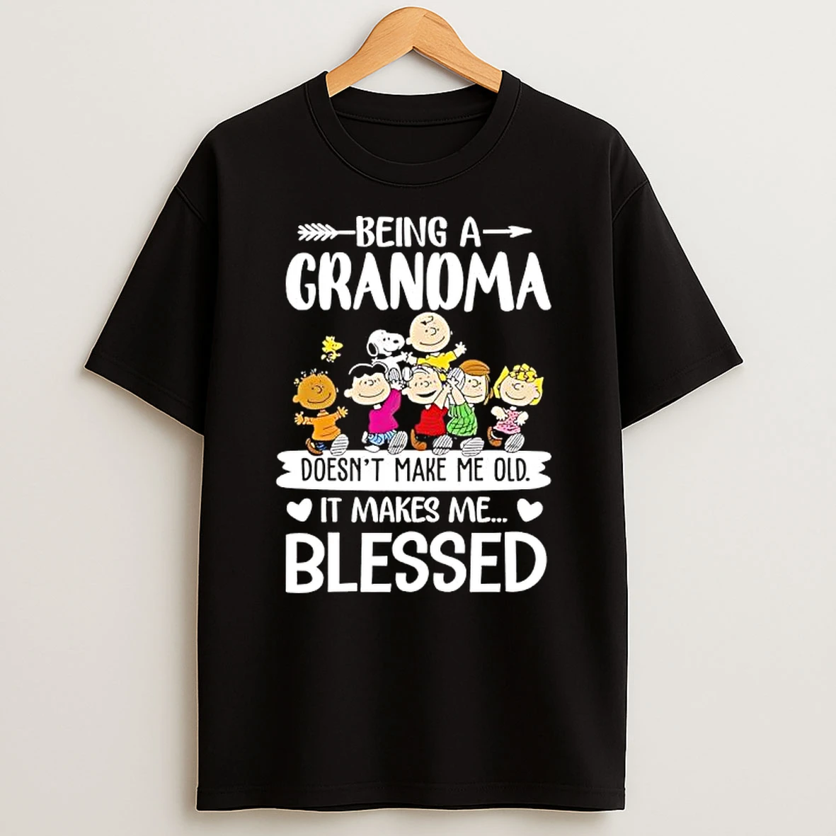 Peanuts Being A Grandma Doesnt Make Me Old It Makes Me Blessed T Shirt