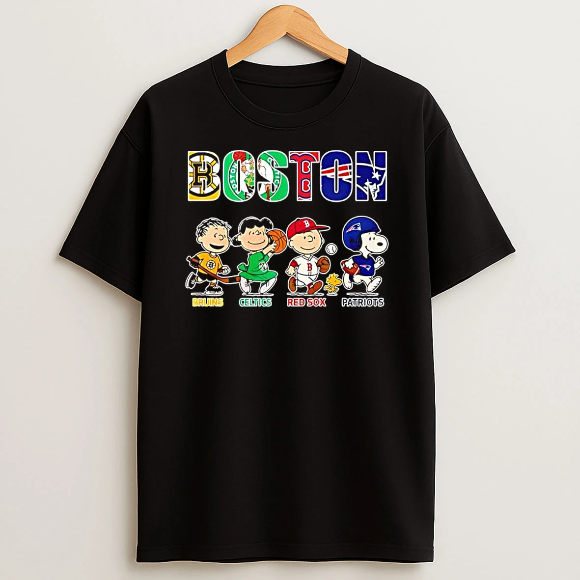 Peanuts Boston Sports Teams X Bruins Celtics Red Sox And Patriots T Shirt