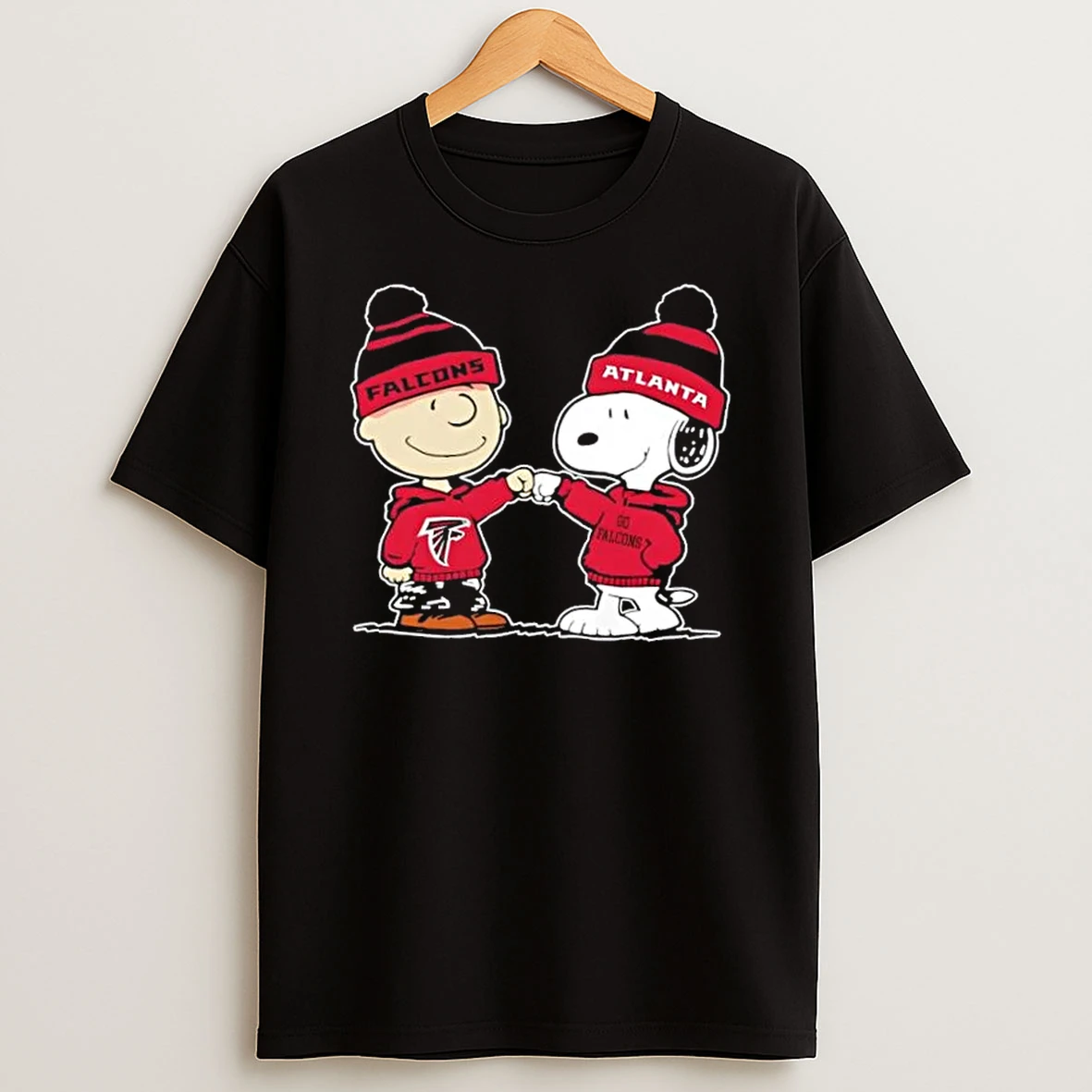 Peanuts Charlie Brown Fist Bump Snoopy X Atlanta Falcons Football T Shirt