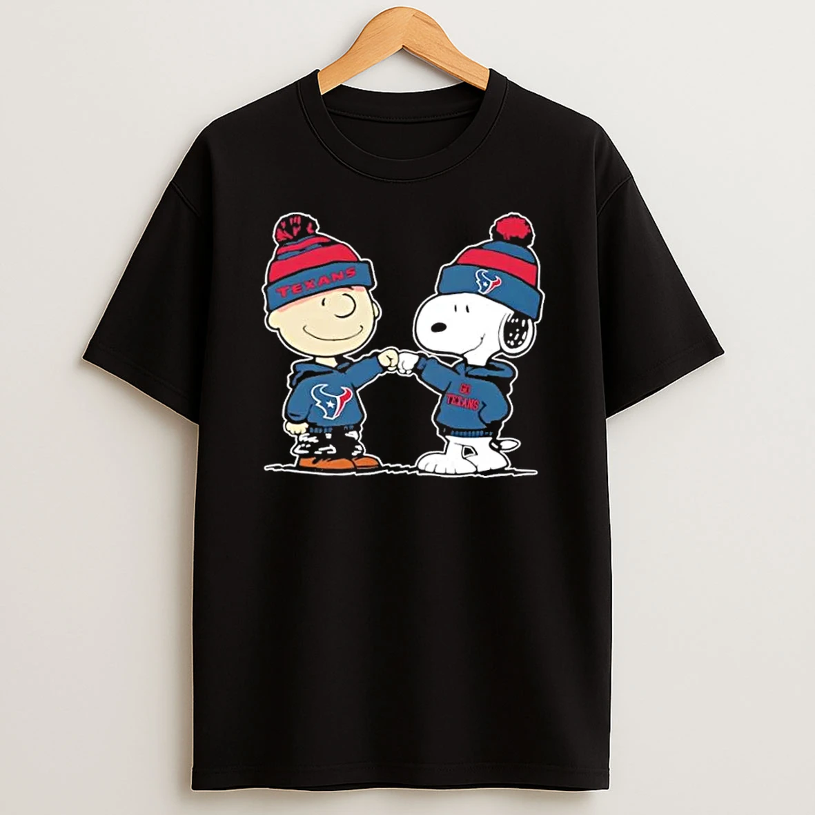Peanuts Charlie Brown Fist Bump Snoopy X Houston Texans Football T Shirt